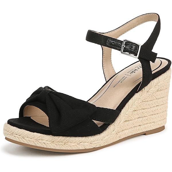 Amazon.com | LifeStride Womens Darby Slingback Wedge Sandals Black