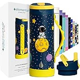 Elemental Iconic Kids Water Bottle for School - 100% Leak-Proof Insulated Water Bottles with Straw Lid & Pop-It Handle for Boys & Girls - Triple-Wall Insulated & BPA-Free, 14oz – Little Astronaut