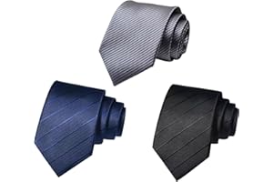 3 Pcs Ties for Men, Stripe Ties Adjustable, Men’s Necktie for Business Weddings Holiday