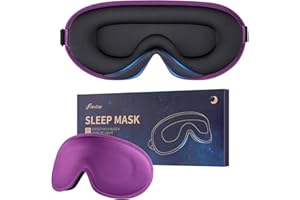 FINVIZO Sleep Eye Mask for Women Men: Soft Foam Comfortable Sleeping Mask, Eye Cover Blindfold at Night Block Out Light for Travel Yoga Nap, Violet