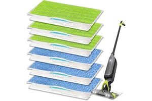 GVMM Reusable and Washable Mop Pad Refills Replacement for Shark Vacmop VM252 VM251 VM200 VM200C VM190 VM252C QM250 VM250 VC205 Hardwood Floor Vacuum Mops (3 PCS Blue+3PCS Green)