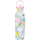 Lilly Pulitzer Stainless Steel Water Bottle, 25 Oz Metal Water Bottle, Double Wall Insulated Tumbler with Lid (Lilly Garden Home)