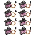 Beffkkip [8-Pack] MG90S 9g Servo Motor Micro Metal Gear for Robot Car Plane RC Helicopter Arduino