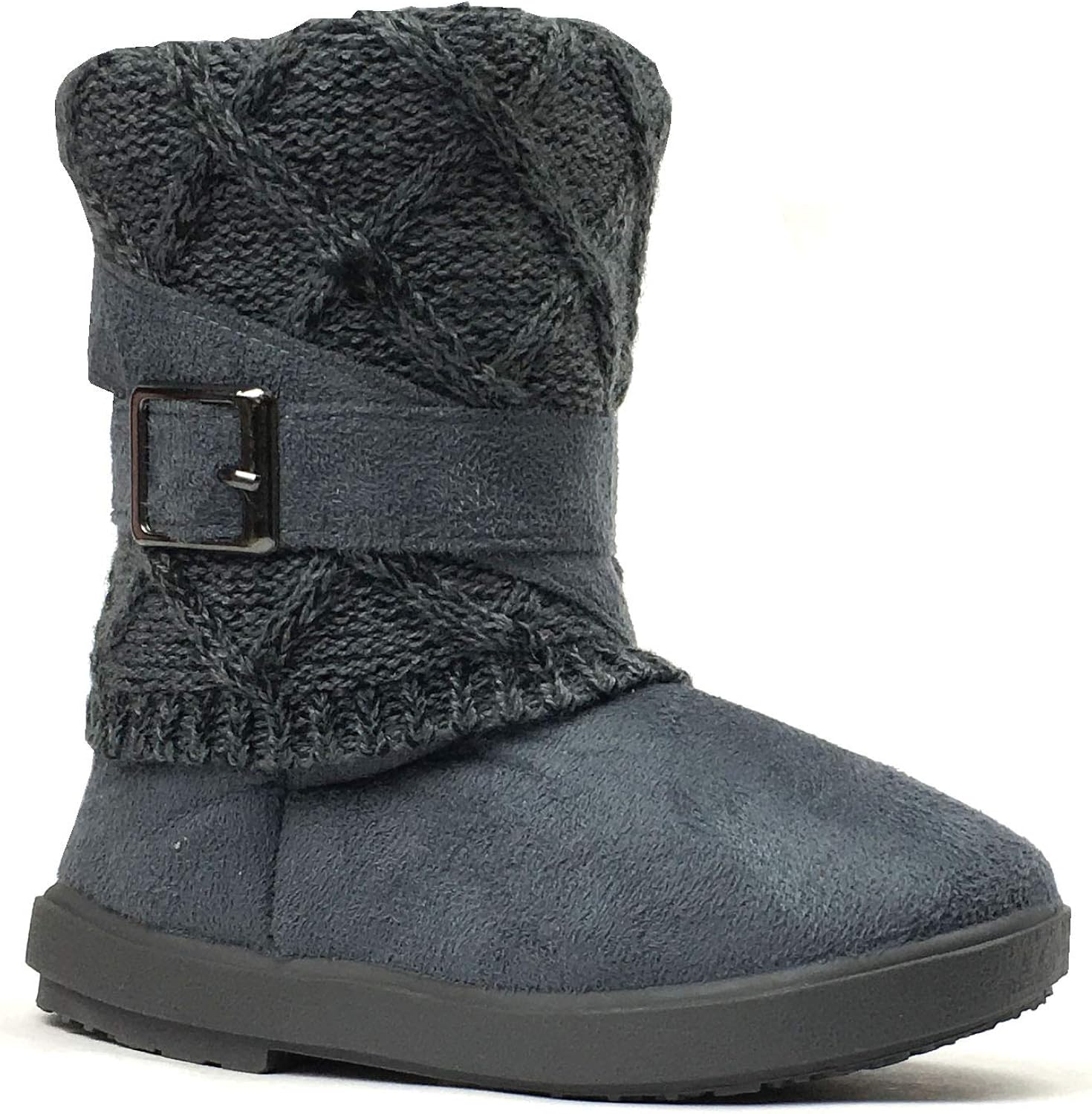  | REDVOLUTION Kids Boots Toddler Girls Cute 2 Buttons Suede Knitting Shoe | 285 | Boots