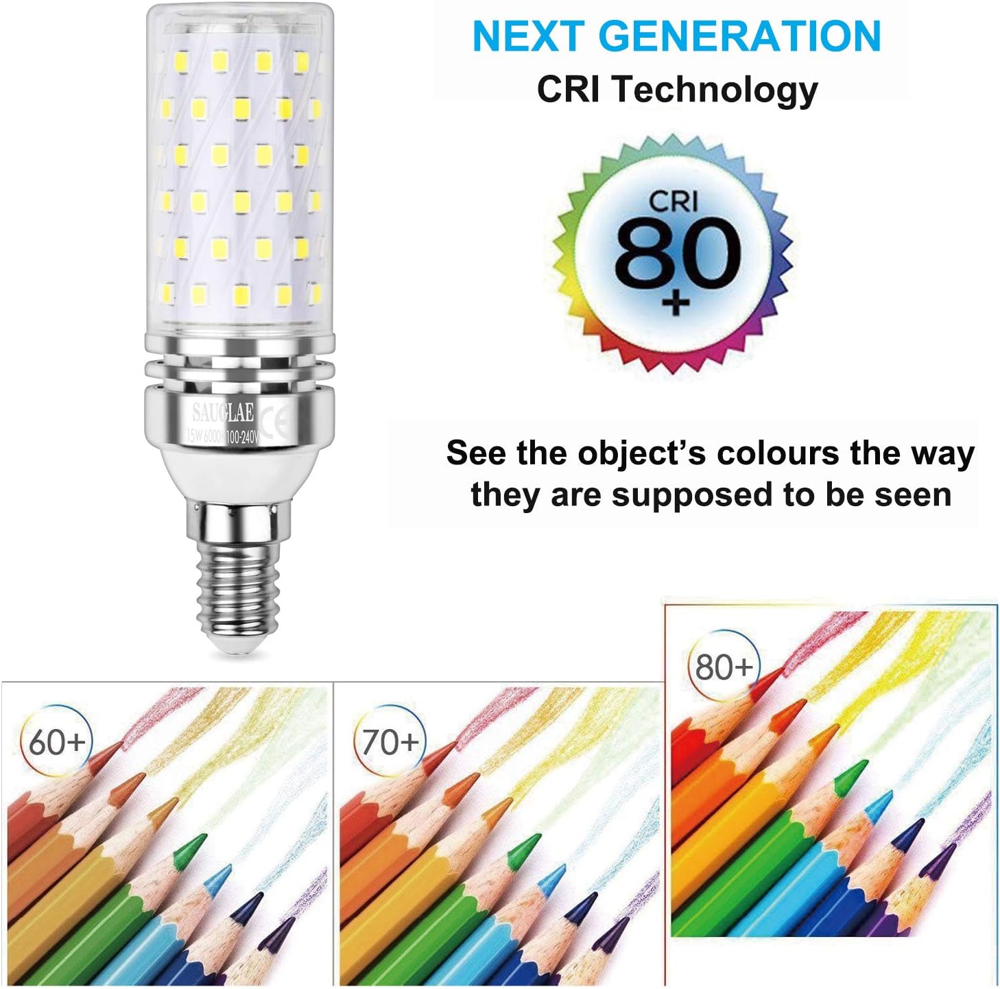 SAUGLAE Led Corn Bulbs 15W, 120W Incandescent Bulbs Equivalent, 6000K Daylight White, 1700Lm - Image 5