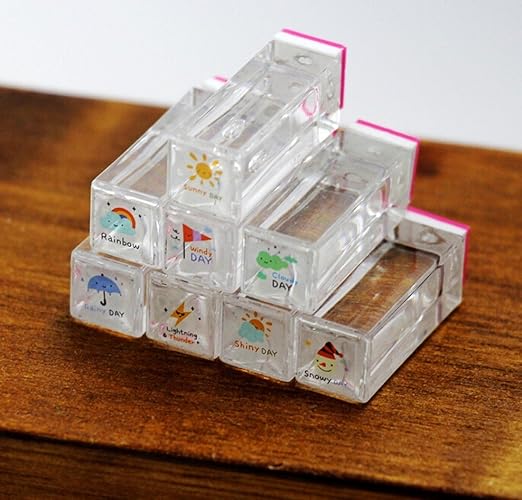 Amazon Chengyida ミニゴムスタンプ 結晶スタンプセット 8個セット 天気 雪 太陽 かわいい ノベルティ クラフトス クラップブック 1 X 1cm スクラップブッキング用品 通販