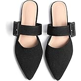 Meknitva Pointed Toe Mules for Women Flats,Slip On Mules Backless,Wide Width Mules,Mule Slides Flats Sandals