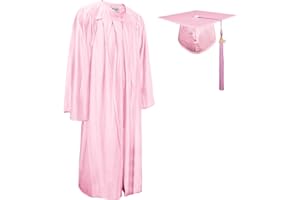 GraduationMall Shiny Graduation Cap and Gown with 2025 Tassel for High School and Bachelor