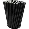 100 Black Biodegradable Paper Straws co-Friendly Biodegradable Drinking Straws Bulk for Party Supplies, Bridal/Baby Shower, B