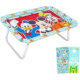 Mickey and Friends Lap Desk - Bundle 17" Rectangular Tray with Legs Plus Stickers, More | Mickey Mouse Laptop Tray for School, Travel Activities