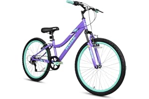 WEIZE 20 24 Inch Kids Mountain Bike,Kids Bike for Girls Age 6-14 Year Old,6 Speed Kid Bicycle with Front Suspension Fork,Adjustable Seat Height,High-Carbon Steel Frame,Ideal for Girl Adventurers