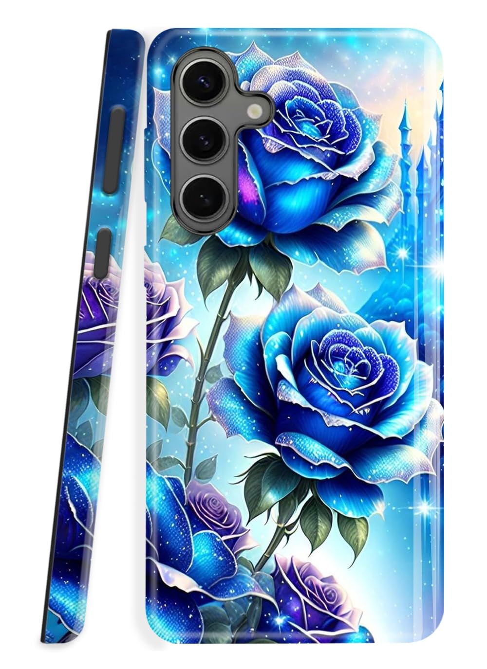 TGABORFU Dual Guard Case for Samsung Galaxy S24 FE 5G, Heavy Duty Dual-Layer Shockproof Protective Phone Case,Rose Castle