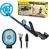 GDDREAM Metal Detector, Rechargeable Metal Detector for Kids, Adjustable 31.5"-38.5" Kids Metal Detector Kit, 7.5" IP68 Waterproof Coil for Outdoor Exploration, Gift for Boys &amp; Girls, Blue