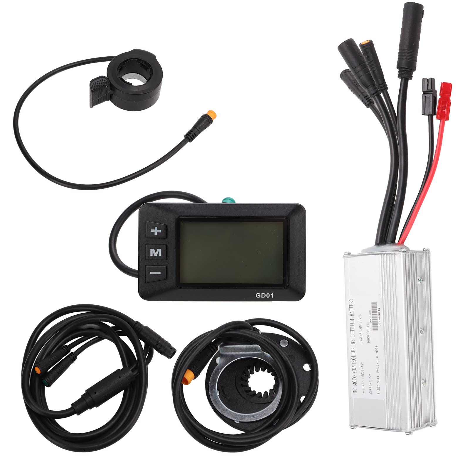 Wakects Controller Brushless Motor 36 V/48 V 500 W 22 A Electric Bike Conversion Motor Controller Kit with GD01 Panel for Electric Bicycle Scooter