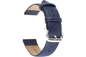 Amaxiu Vintage Leather Watch Band Soft Calfskin Universal Replacement Watch Strap with Stainless Steel Buckle, 18mm/20mm/22mm