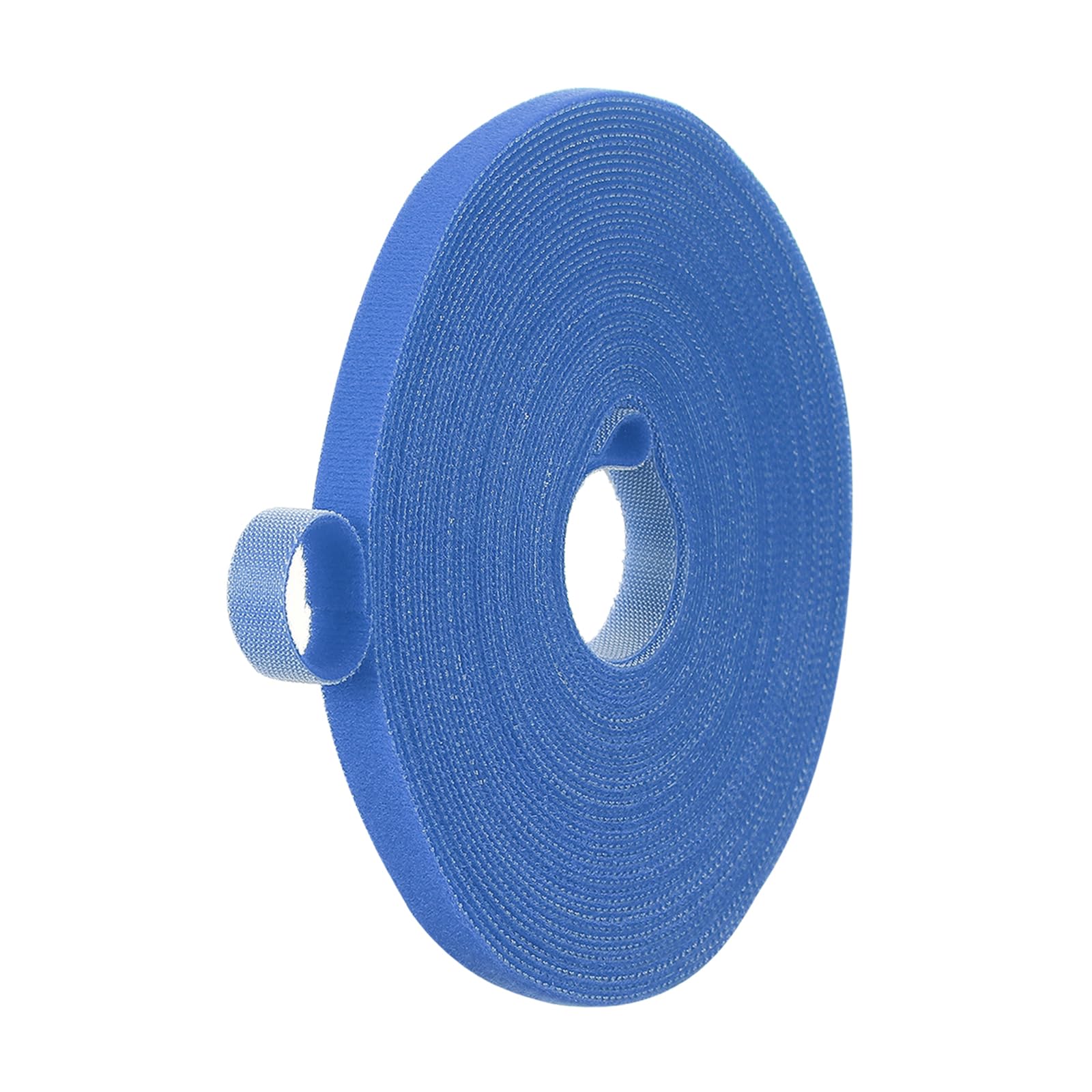 PATIKIL 0.4IN x 33FT Hook and Loop Tape, Double-Sided Nylon Strips Reusable Cable Ties Roll Multi-Purpose Cord Management Tape Wrap Fastener for Home Office, Blue