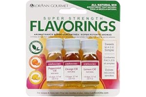 LorAnn Super Strength Flavoring Extract Trio Pack (Pack of 3) - All Natural Mix: Peppermint, Orange & Lemon - Concentrated Fl