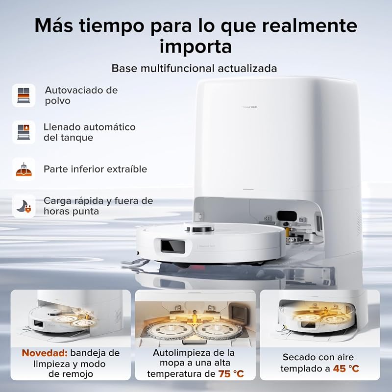 Qrevo 2 Pro Set Extreme Suction Robot Aspirador 25000 Pa, branco