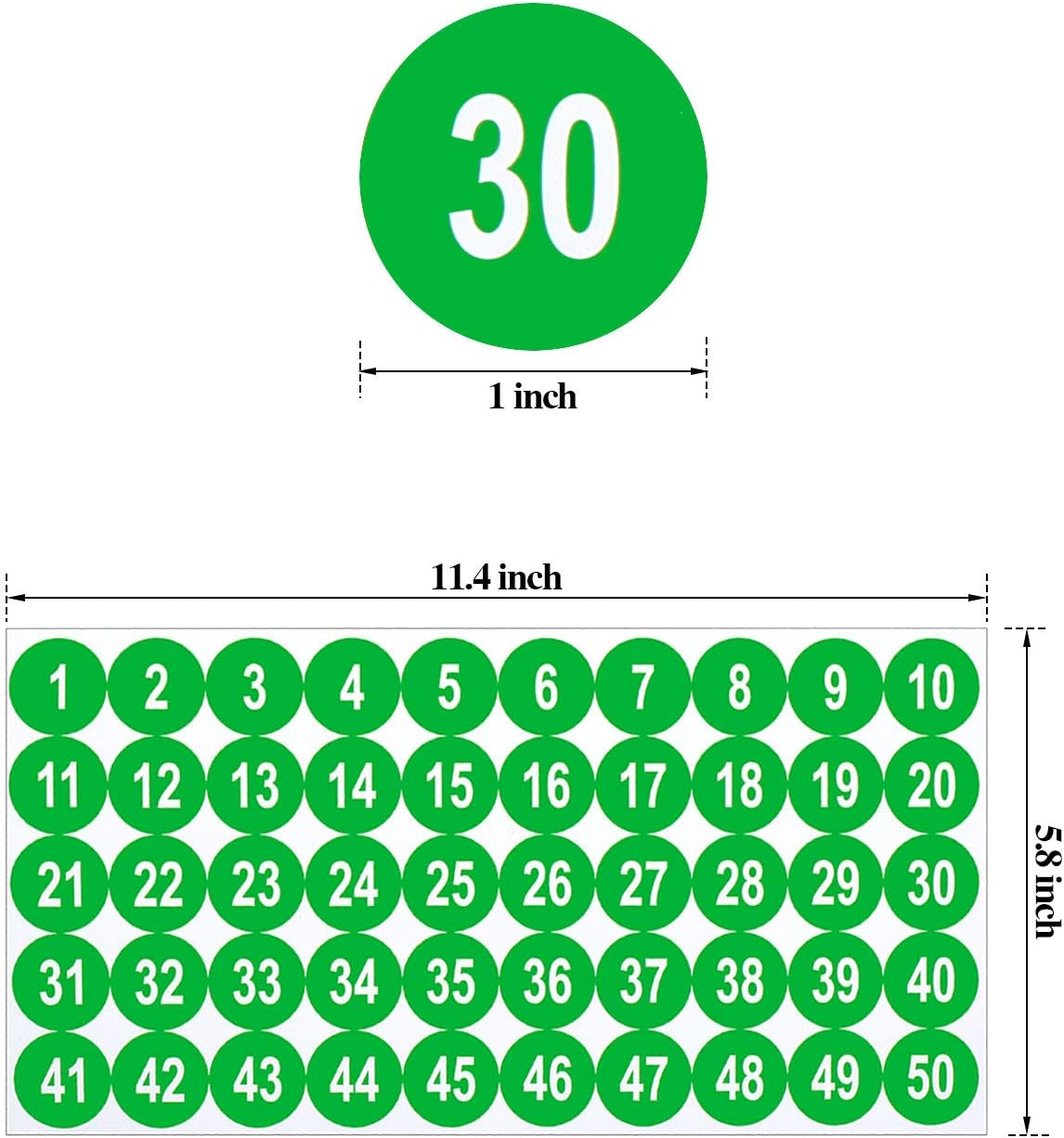 10 Sheets 1 to 50 Number Stickers Vinyl Consecutive Number Stickers 1 Inch Self-Adhesive Decal for Indoor and Outdoor Waterproof Labels Number Inventory Stickers for Inventory Storage Classification - Image 3
