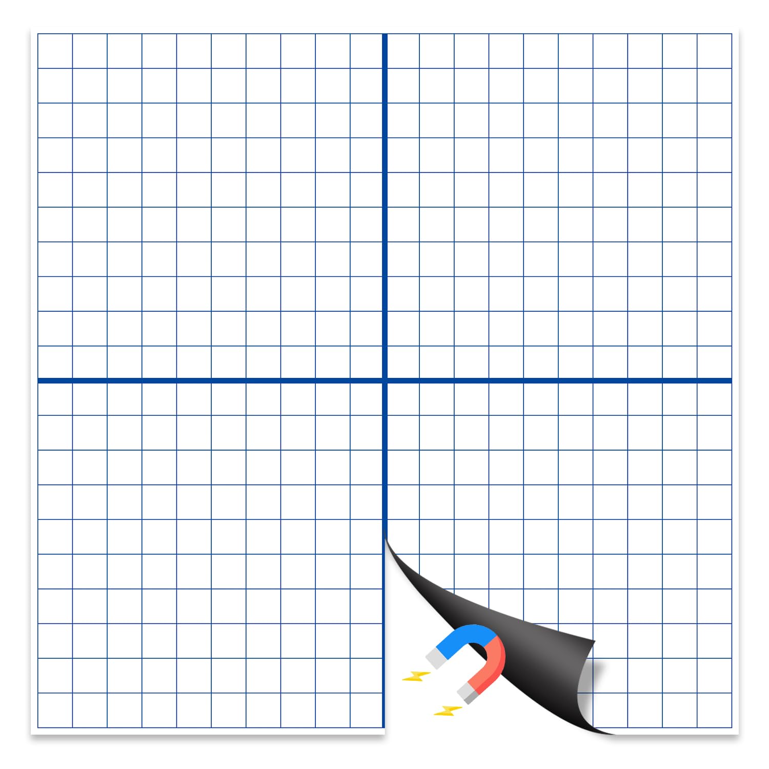 Photo 1 of Magnetic Dry Erase Grid, 26"x26" - Reusable XY Coordinate Graph Board for Math Graphing, Classroom & Homeschool Learning, Write-On & Wipe-Off, Ideal for Students & Educators