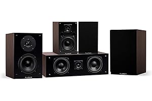 Fluance Elite High Definition Compact Surround Sound Home Theater 5.0 Channel Speaker System Including 2-Way Bookshelf, Cente