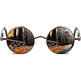 ROCKNIGHT Gothic Steampunk Round Polarized UV400 Protection Sunglasses Unisex Street Outdoor 48mm