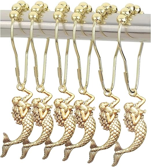 Amazon Com Zilucky 12pcs Mermaid Decorative Shower Curtain Hooks