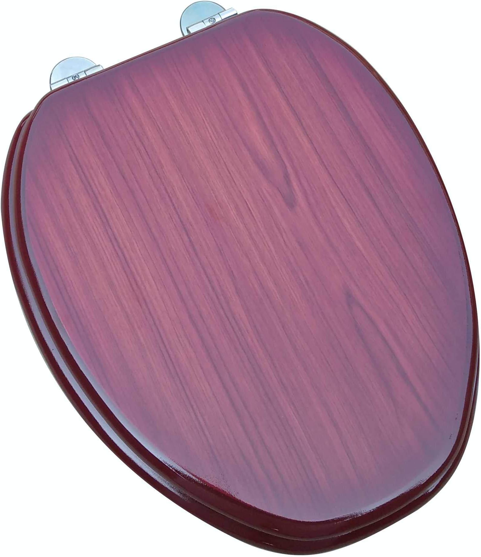 Adshank Toilet Seat Cover | ROSEWOOD effect/finish | Model : AI 2001-025-PBn | Adaptable/Suitable for Cascade, Clair, Constellation type Commode/Toilet pot | With complete factory fitted hinges.