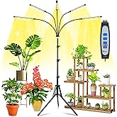 Wolezek Grow Lights for Indoor Plants Full Spectrum, 100 LEDs Plant Lights for Indoor Growing with Adjustable Stand, 5-Head P