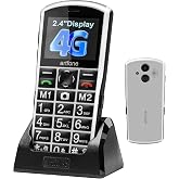 artfone A400 Big Button Cell Phone for Seniors, 4G LTE Unlocked Phones, SOS Button, 2MP Camera, Charging Dock, 3 Slots, Speed Dial, Volume Boost, Large Fonts, Voice Time, Dumb Phone, 1800mAh - Silver