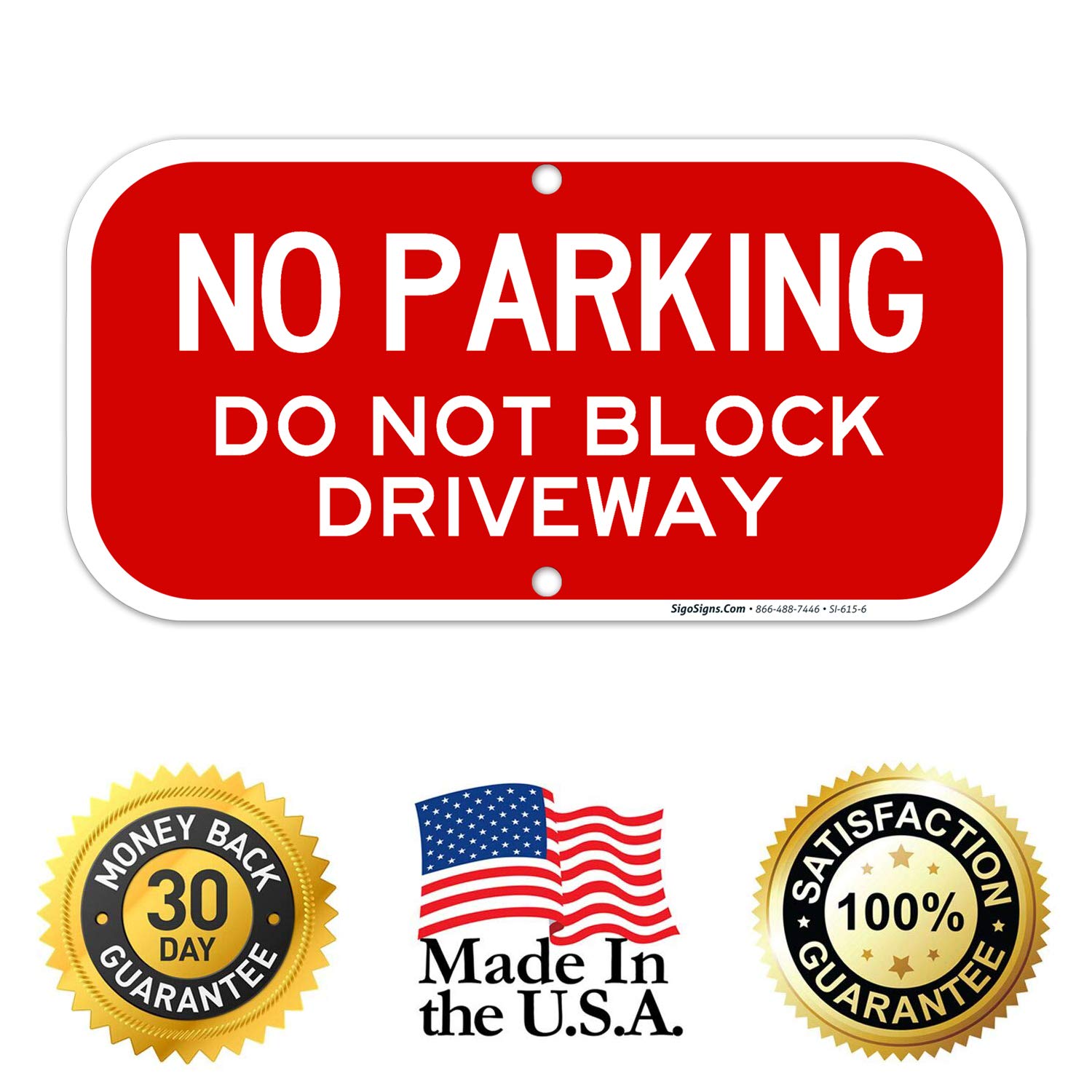 Amazon Com No Parking Sign Do Not Block Driveway Sign 6x12 Rust Free Aluminum Weather Fade Resistant Easy Mounting Indoor Outdoor Use Made In Usa By Sigo Signs Industrial Scientific