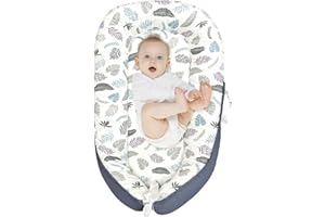 PICKMERA Baby Nests Baby Lounger For Newborn, Snuggle Sleeping Baby Bassinet for 0-24M, Breathable Portable Co Sleeping Bed, Baby Essentials Adjustable Infant Soft Cotton Loungers for Home & Travel -Plant