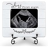 Sonogram Picture Frame - Wooden Ultrasound Frame For New Parents - Grandparents Baby Announcement Wooden Decor - Pregnancy Photo Frame For Expecting Mom - Gifts For Pregnant Women, Mom And Dad