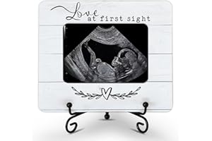 HANGWOOUS Sonogram Picture Frame - Wooden Ultrasound Frame For New Parents - Grandparents Baby Announcement Wooden Decor - Pregnancy Photo Frame For Expecting Mom - Gifts For Pregnant Women, Mom And Dad