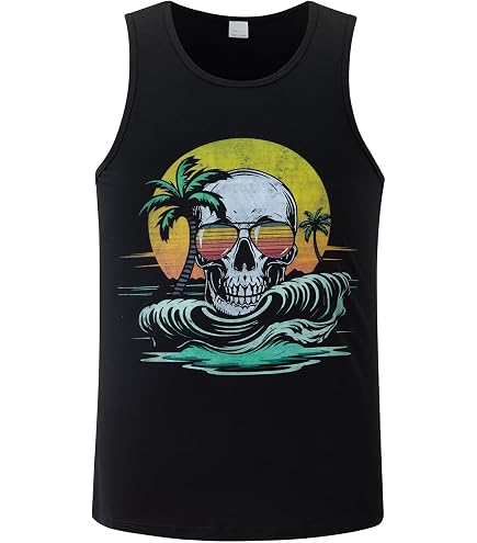 Amazon.com: Tcombo Skull and Crossbones - Badass Men's Tank Top