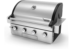 BRANDMAN GRILLS SINCE 1987 Brand-Man Gas Grill Built-In Head, 30-Inch 4-Burner Propane Grill, Natural Gas Convertible, Heavy Duty 304 Stainless Steel 40,000BTUs BBQ Island Outdoor Kitchen