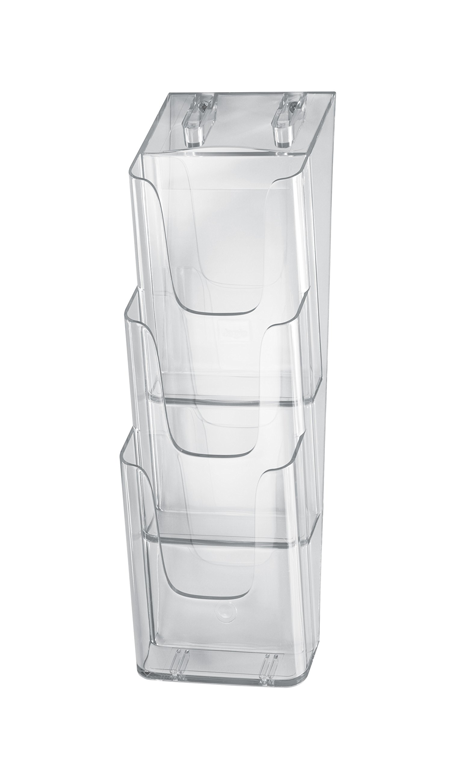 SIGEL LH137 Wall-Mounted Literature Holder, for A6 and DL, with 3 compartments, uv resistant acrylic, clear, 2 Pieces