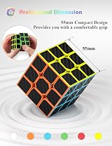 ROXENDA 3x3 Speed Cube Carbon Fiber Stickers ABS Material view 2
