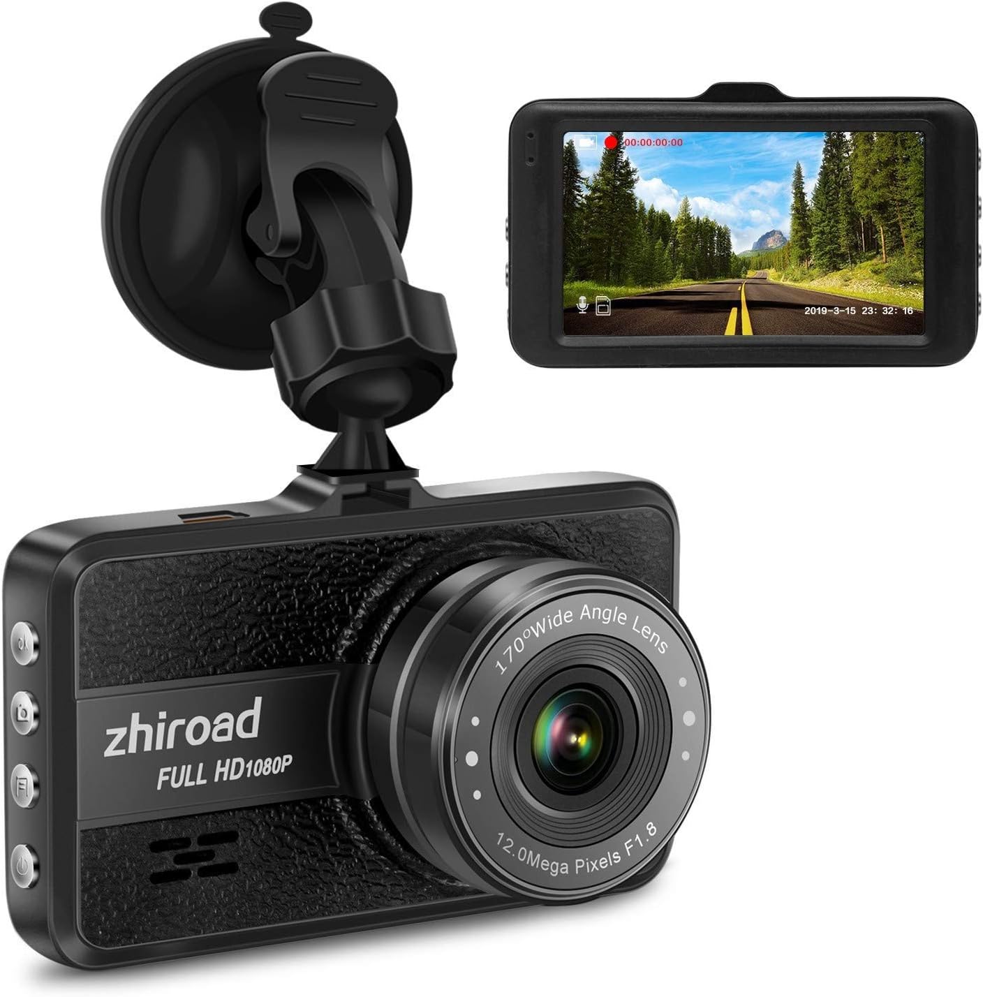 Dash Cam 1080P Full HD, Zhiroad Dashcam Car Camera DVR Amazon.co.uk