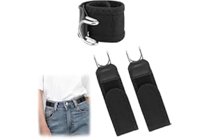2pcs Buckleless Belts, Buckle Free Invisible Belts with Tactica Metal Hook Adjustable Buckle-Free Elastic Waist Belt Loops fo