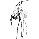 QTKJ Black Cameras Cute Keychain, Bag Charm, Hand-Woven Nylon Rope Key Chain, Aesthetic Keychain, Bag Accessories Charms for Handbag, Backpack