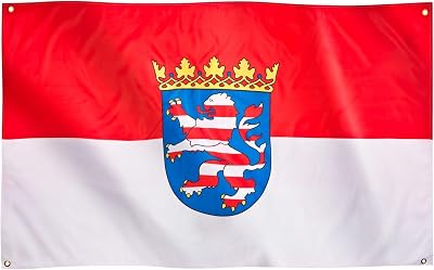 Runesol Hessen Flag 91x152cm 3x5ft 4 Brass Eyelets Premium Polyester