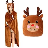 Snowy Owl Wearable Hooded Blanket Adult Gift - Cozy Blanket Hoodie Cape Throw for Women Men, Birthday Holiday Presents