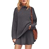 SENSERISE Womens Sweater Skirt Set 2 Piece Outfits Matching Lounge Sets Turtleneck Knit Tops Mini Dress