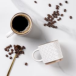 GBHOME 6OZ Stackable Coffee Mugs, Ceramic Coffee