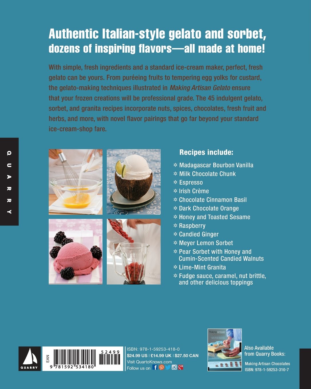 Making Artisan Gelato: 45 Recipes and Techniques for Crafting Flavor-Infused  Gelato and Sorbet at Home: Torrance Kopfer: 0787721887409: Amazon.com: Books