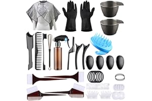 SOFYE Hair Dye Kit 42PCS Hair Coloring Kit, Hair Dye Brush and Bowl Set with Scalp Massager Shampoo Brush, Tinting Bowl, Ear Cover, Gloves, DIY Salon Hair Painting Bleaching Tools