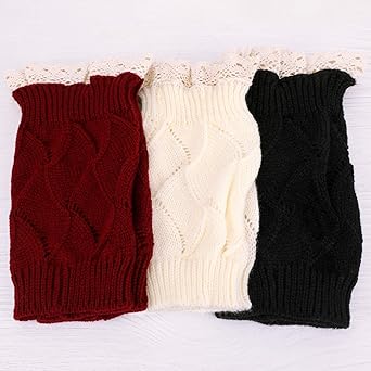 Stricken H/äkelarbeit Kurze Knopf Leg Warmers M/ädchen Stiefel Boot Abdeckung f/ür Winterw/ärmer PHOGARY 4 Paare Stulpen Damen Winter Beinw/ärmer
