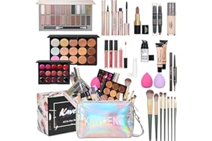 KAVCENT Makeup Sets for Teens Makeup Kit for Women Full Kit Makeup set Makeup Kit Eyeshadow Palette Foundation Mascara Contour Stick Lipgloss Cosmetic Bag Makeup Teenager Gift