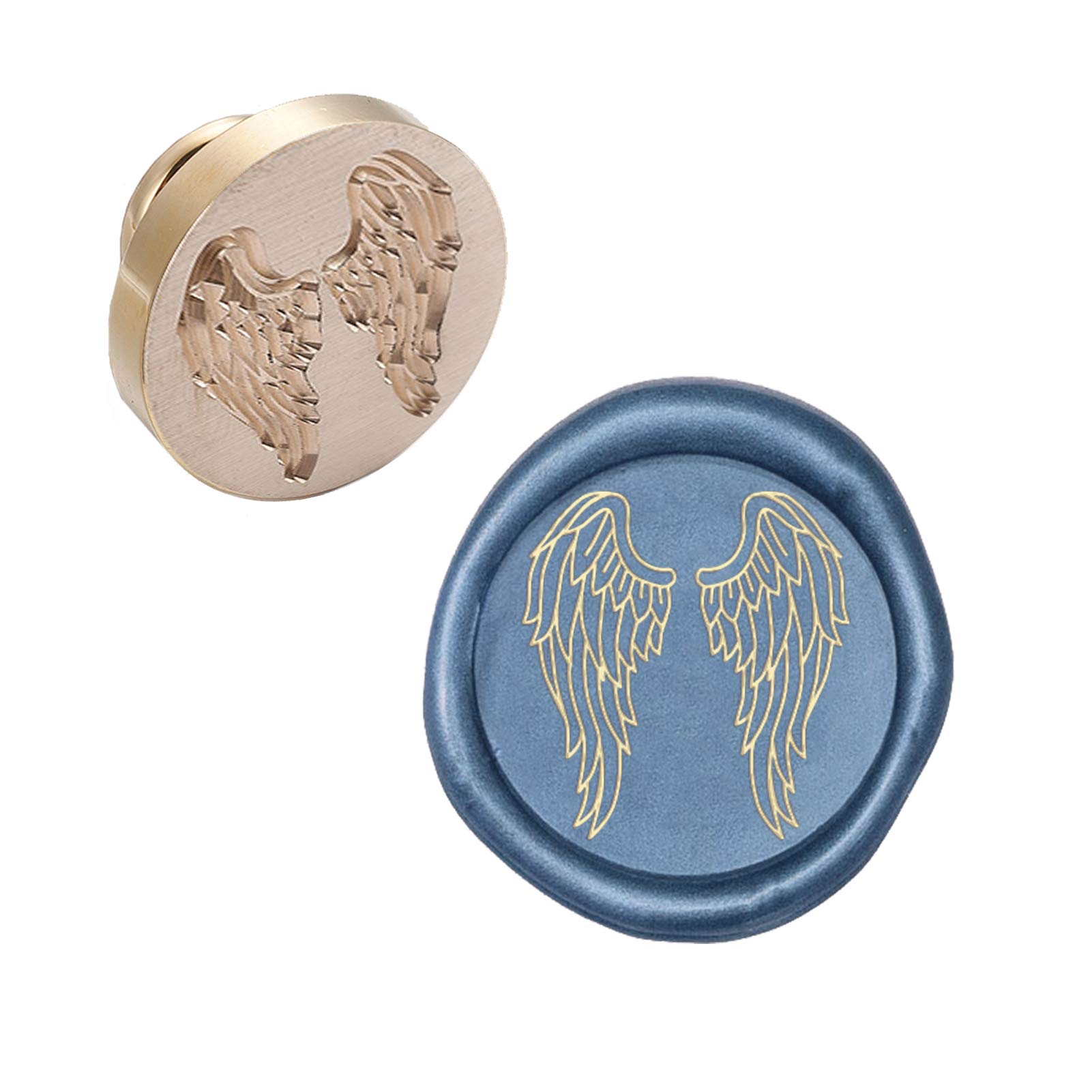 CRASPIRE Wax Seal Stamp Head Angel Wings Removable Sealing Brass Stamp Head for Creative Gift Envelopes Invitations Cards Decoration